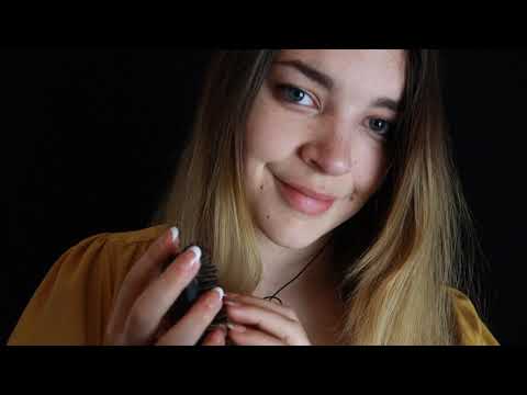 ASMR Sleep Inducing Layered Hair Brushing and Mouth Sounds ... zzz [Binaural]