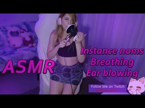 ASMR 👄 Instance mouth sounds/noms & Breathing & Ear blowing