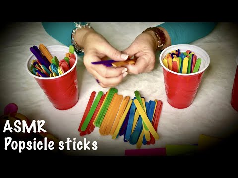 ASMR Request! Popsicle Sticks! (No talking) Writing on wood, rummaging in solo cup~Plastic crinkles