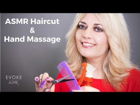 ASMR Haircut & Hand Massage | Soft Spoken/Whispered, Personal Attention, Scissor & Brush Sounds