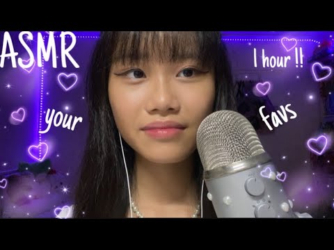 ASMR 1 hour of your favourites 🎀 mouth sounds,trigger words,close up whispers etc !! (12k special)