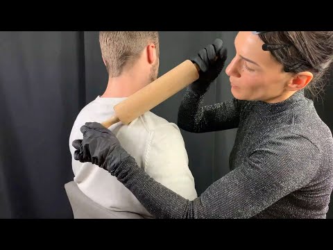 ASMR Intense Upper Body Massage *Rolling Pin & Meat Tenderizer*