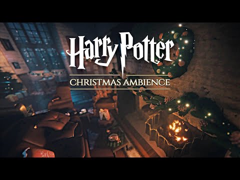 Gryffindor ◈ Christmas Night at Hogwarts 🎄 Harry Potter inspired Holiday Ambience & Soft Music