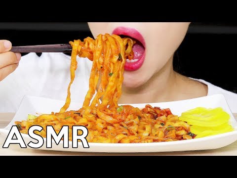 ASMR SPICY SEAFOOD NOODLES aka Stir-fry JJAMPONG 볶음진짬뽕 리얼사운드 먹방 Eating Sounds