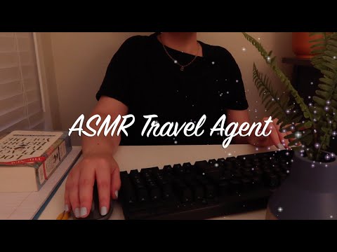 ASMR Travel Planner Roleplay | Typing, Paper Sounds, Writing, Page Flipping, Soft Spoken