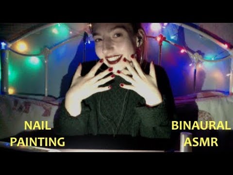 ASMR Painting My Nails!! (soft whispers and tapping)