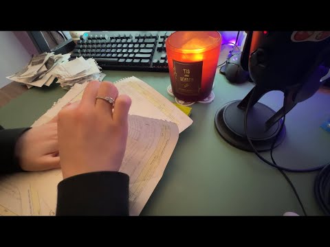 ASMR paper organizing/decluttering, ripping, cutting, rustling (requested)