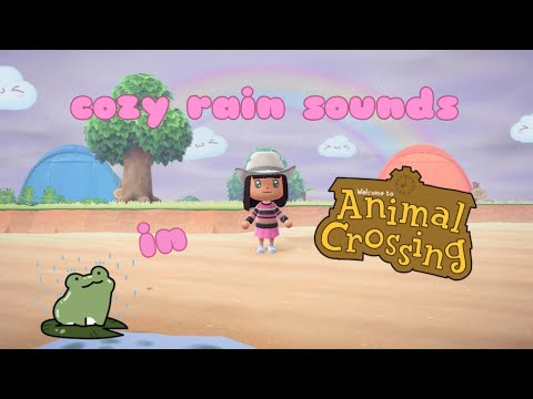 ASMR cozy rain sounds in animal crossing