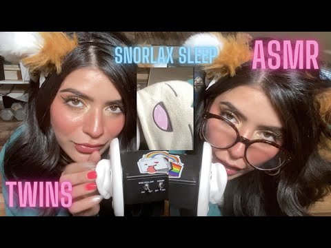ASMR Twins SNORLAX Makes You Sleepy | FOR ADHD | fast inaudible, ear nomss, meow, ara
