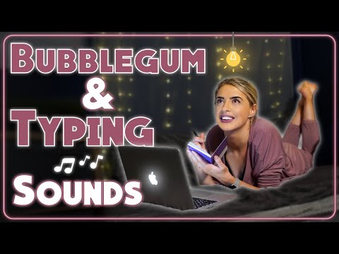 [ASMR] Typing Sounds | Chewing Gum | Feet Pose | Study with me !!