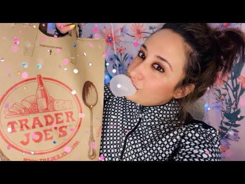 🛍 Trader Joe’s Shopping Haul WITH Tingly ✨ASMR GUM Chewing and Blowing✨
