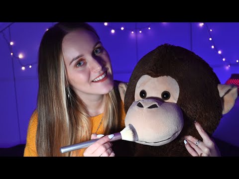ASMR | Fur brushing, Scalp check and Ticks removal on my stuffed monkey (whisper)