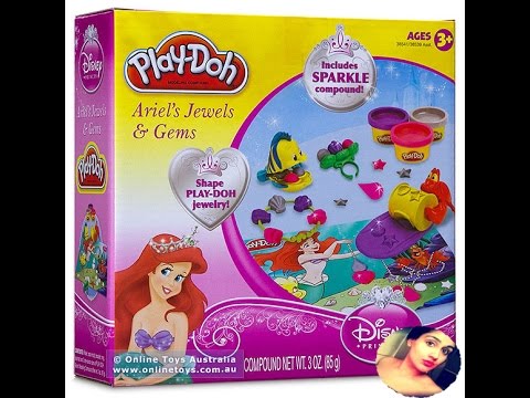 Disney Princess: PLAY-DOH  Ariel's Jewels and Gems Set-Sparkle Jewelry - Toy Review