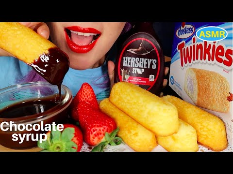 ASMR TWINKIES +CHOCO SYRUP MUKBANG |트윙키와 초코시럽 먹방 리얼사운드|CURIE.ASMR