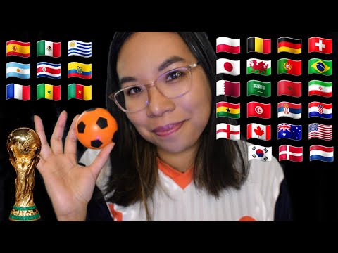 ASMR WORLD CUP, FOOTBALL & GOAL IN DIFFERENT LANGUAGES (FAST Tapping & FAST Whispering) ⚽🌍