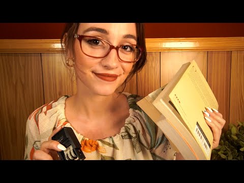ASMR | Librarian Roleplay 📚 (Book Sounds, Typing, Writing, Stamping)