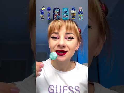 ASMR Eating Only One Color Food Blue Candy Party #shorts