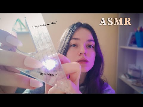 ASMR • Ich messe dein Gesicht ab 📐 non-sensical chaotic face measuring [German/Deutsch]