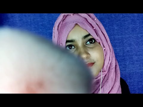 ASMR Brushing Your Face With Binaural Mouth Sounds
