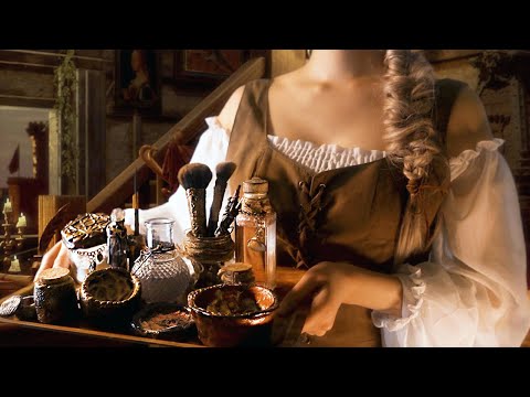 ASMR Mystic Medieval Makeup | Fantasy Roleplay | Handmade Props, Layered Sounds