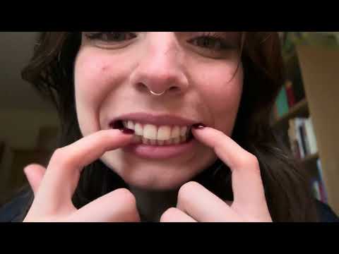 teeth tapping and scratching asmr | up close mouth sounds