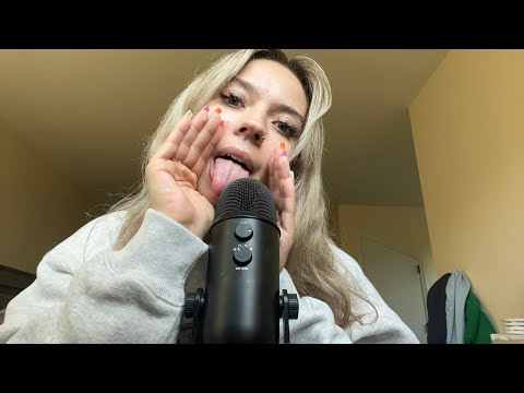 ASMR| 1000% Volume WET Mouth Sounds with Finger/ Mic Licking!  Inaudible Whispering