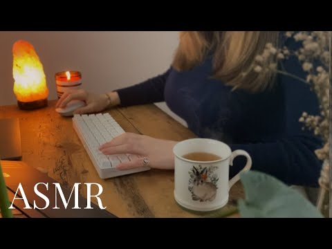 ASMR Rainy Day at the Office: Relaxing Typing, Paper & Rain Sounds for Relaxation & Productivity🌙