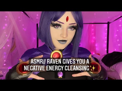 ASMR// Raven gives you a negative energy cleansing (personal attention/tapping/soft spoken)