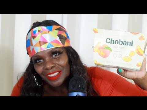 Peach Chobani Yogurt ASMR Eating Sounds