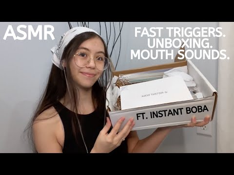 ASMR | Fast Triggers, Unboxing, and Mouth Sounds ft. Instant Boba