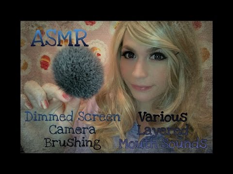 ASMR Dimmed Camera Brushing . Layered Mouth Sounds (Blue Yeti Pro)