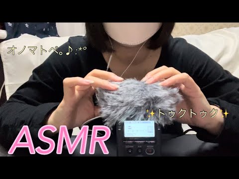 【ASMR】もこもこマイクをモコモコしながらトゥクトゥクandオノマトペを優しく囁いてみました🤗I gently whispered tuk-tuk and onomatopoeia☺️