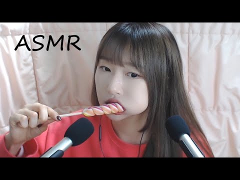 [ASMR] 사탕 이팅사운드(롤리팝,팝핑캔디,락캔디,주사위사탕) Candy Eating Sounds