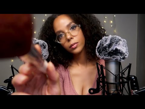 ASMR | Shh It's Ok + Positive Affirmations Ear to Ear (Face Brushing and Hand Movements)