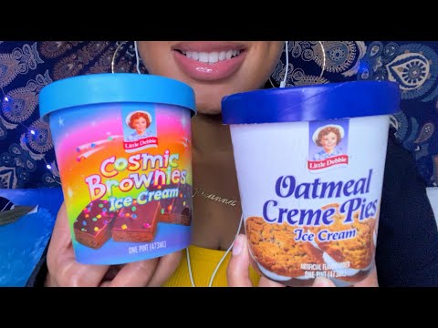 ASMR | Little Debbie Ice Cream Taste Test | Cosmic Brownies & Oatmeal Cream Pies 🍦