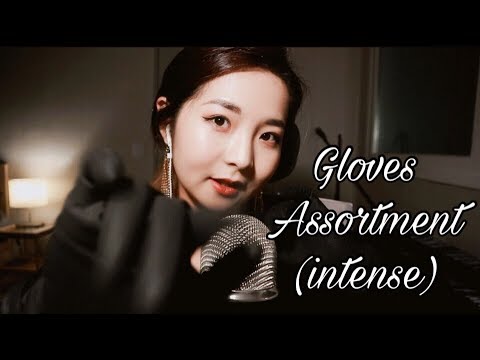 [한국어 Korean ASMR] 강렬한 팅글 🤩 장갑 소리+마이크 터칭 Gloves Assortment (Latex, fur, vinyl)