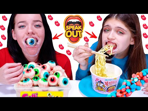 Speak Out Food Challenge By LiLiBu (Gummy Eyeballs, Jelly Belly, Nerds Rope)