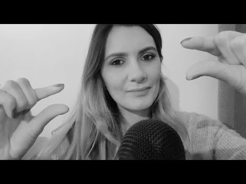 ASMR | Mirrored Hand Movements & Mouth Sounds (B&W)