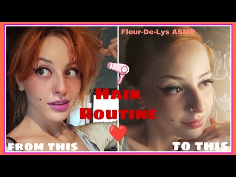 Lo-Fi ASMR | Hair Washing Routine ❤️ AGGRESSIVE COMBING + BLOW DRYER WHITE NOISE 🎀