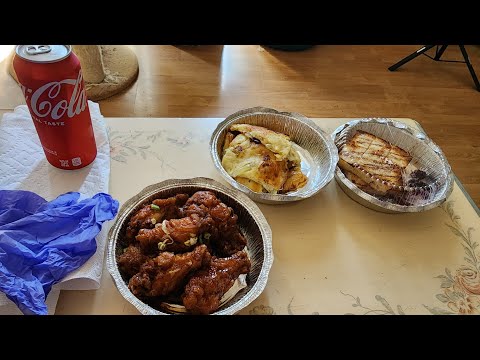 Real Mukbang ! Korean Wings, Scallion pancakes, & Korean Honey 🍯 Bread