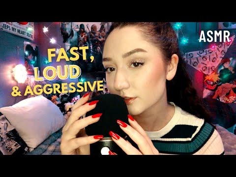 ASMR FAST, LOUD & AGGRESSIVE Mic Scratching/Tapping With Visuals