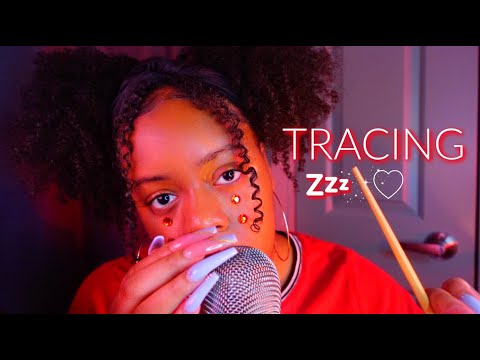 asmr - soft whispers + slow face tracing/touching ❤️✨(instant relaxation ♡)