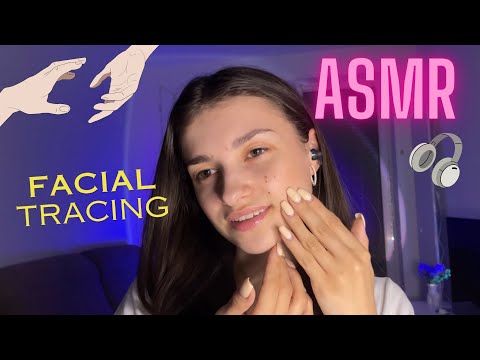ASMR👄🎙️FACE TRACING☺️💤with hands😴🙌