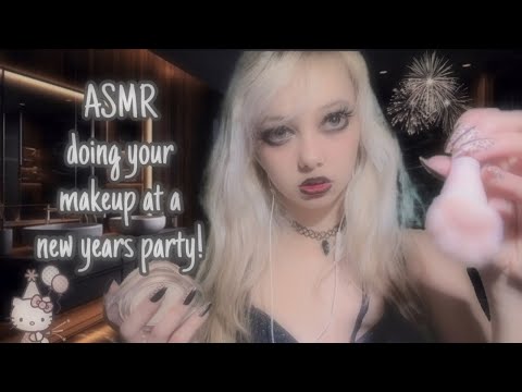 ASMR doing your makeup at a new years party!🎉🎆 (fast and aggressive)