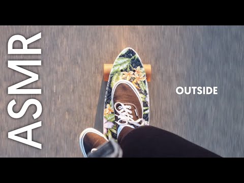 OUTSIDE 🌄  (air tracing, fabric scratching, skateboard sounds) | ASMR 🤍🎧