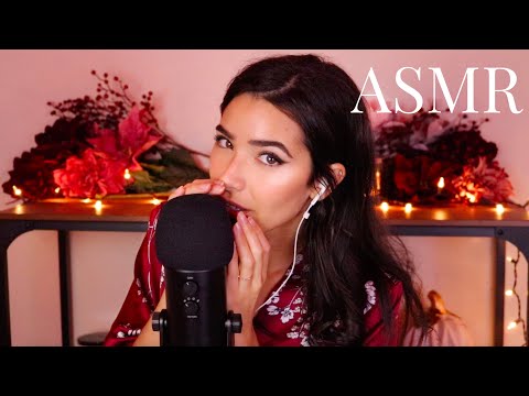 ASMR Extra Closeup Whispering (+ Soft Mic scratching, Mouth Sounds, Trigger Words)