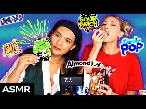 ASMR Snack Session 🍫 Ultimate Snack Attack! 🌶️ Vinni & Ashley's 3Dio Munch Fest🔥 Hot & Sweet Battle