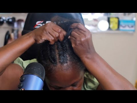 Protective Style ASMR Braiding Hair Sounds (Chewing Gum)