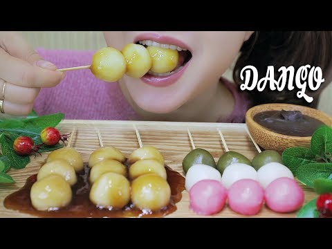 ASMR EATING DANGO (JAPANESE DESSERT) CHEWY EATING SOUNDS | LINH-ASMR