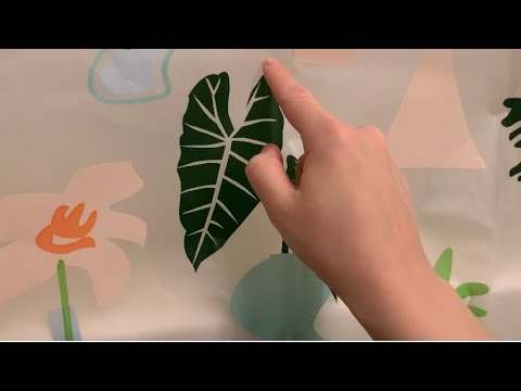 ASMR Tracing Shower Curtain Patterns | Tingly & Crinkly Plastic Sounds